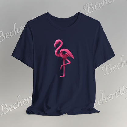 Flamingo T-Shirt - Artistic Graphic Minimalist Becheretty - Fun Casual Wear for Everyday Style