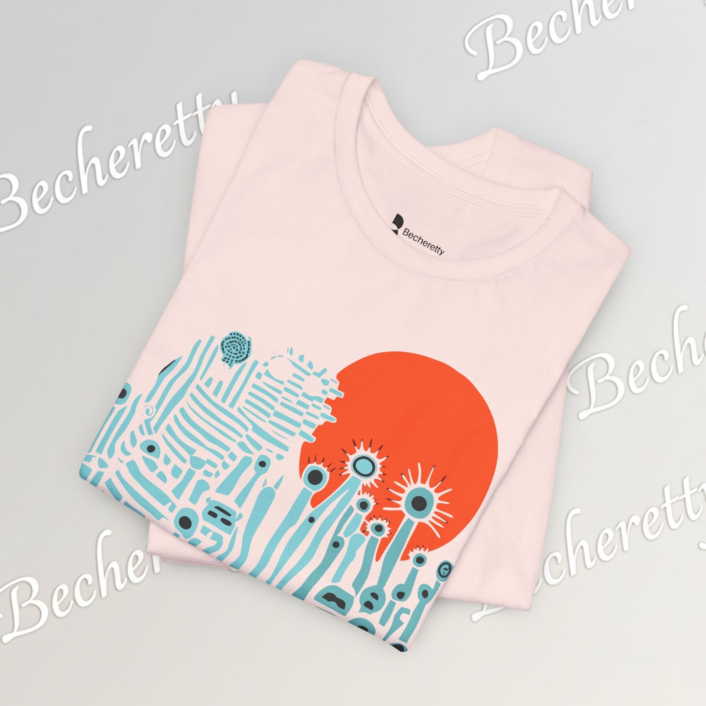 Sunset Wildflowers T-Shirt — Minimal Floral Graphic Tee - Playful statement - Wearable Art