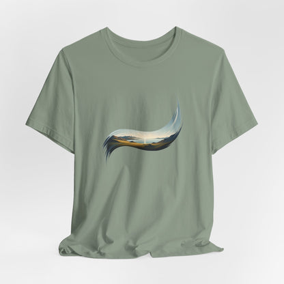 Abstract Wave Tee — Minimal Coastal Brushstroke T-Shirt Becheretty - Ideal Gift - Original Design