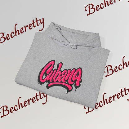 Graphic Hoodie "Cubana"  Art Graphic Becheretty - This spacious kangaroo-style bag proudly displays a connection to Cuban culture.