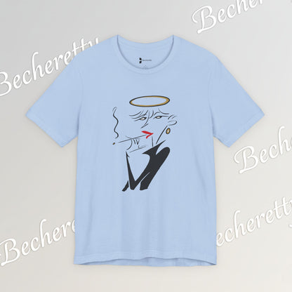 "Fallen Angel" Abstract Line Art Graphic Tee Becheretty - Channel your inner rebel with a touch of divine style
