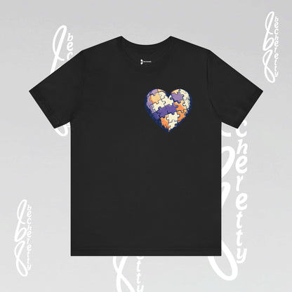 Artistic Puzzle Heart Tee - Autism Awareness Graphic Shirt