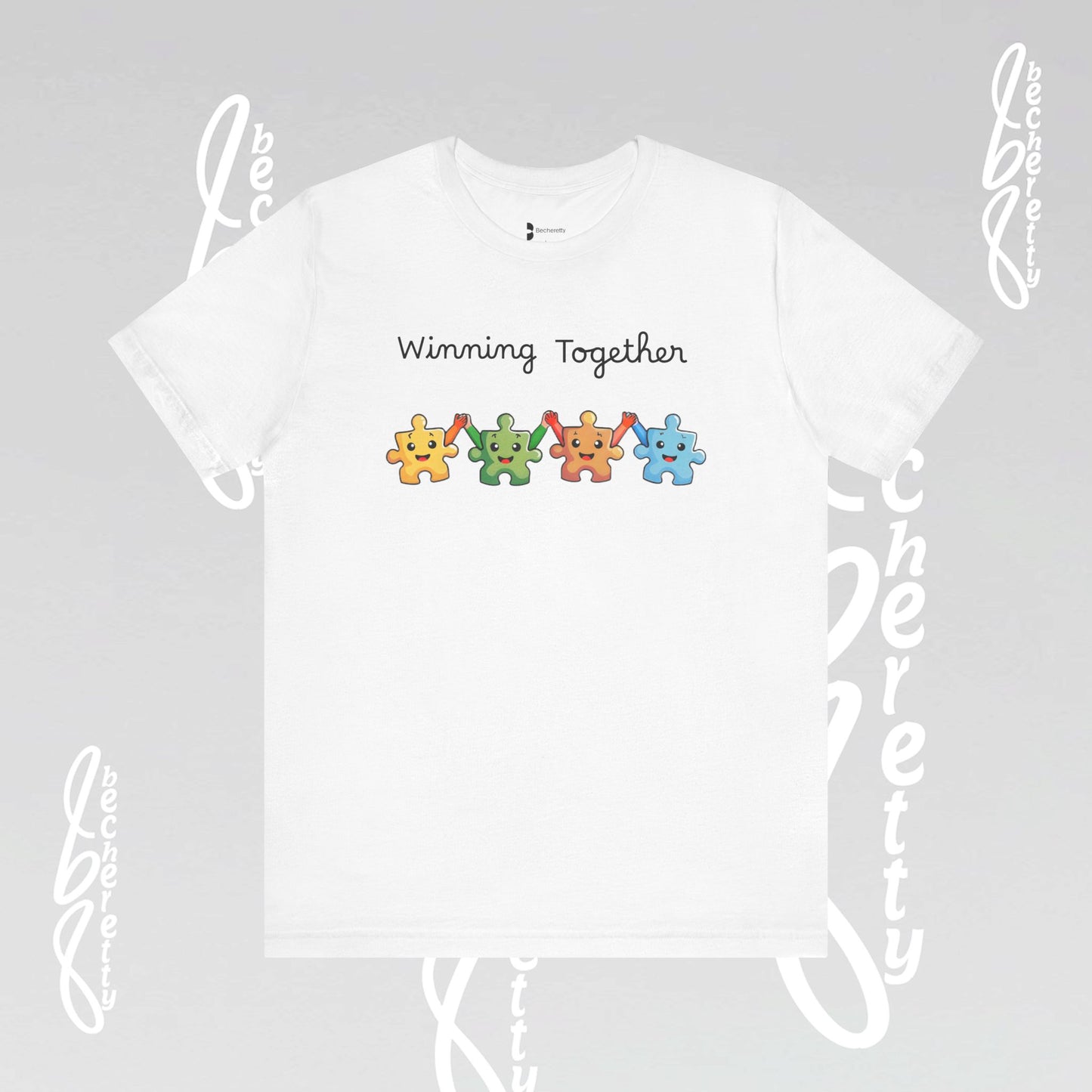 Graphic T-Shirt "Winning Together" Celebrating Neurodiversity & Autism Awareness - Becheretty Design