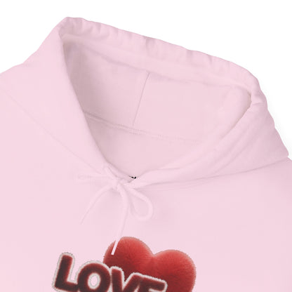 "LOVE" Plush Covered in Fur Graphic Hoodie - Art Minimalist Becheretty - Valentins day & Casual Wear