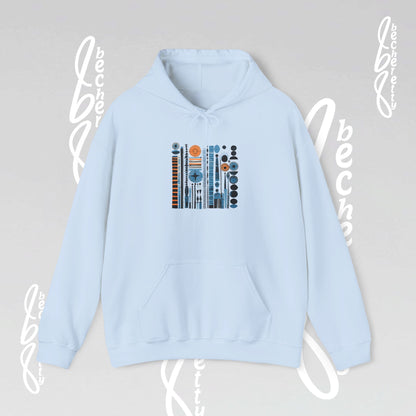 Modern Geometry Hoodie "Urban Totems" Art Graphic Becheretty - Timeless, versatile, and unmistakably modern.