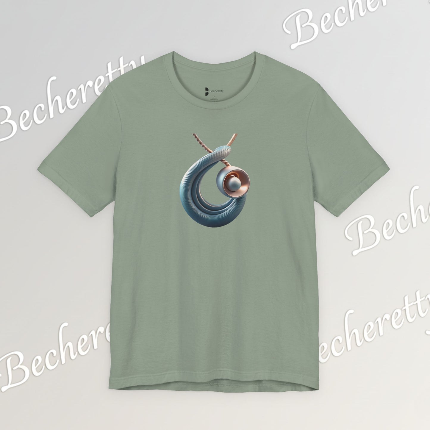 Abstract Nautical Wave Tee - Minimalist Anchor & Shell Graphic Becheretty - Perfect Gift for Art Lovers