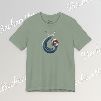 Abstract Nautical Wave Tee - Minimalist Anchor & Shell Graphic Becheretty - Perfect Gift for Art Lovers