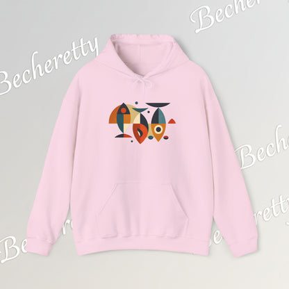 Geometric Fish Hoodie - Minimalist Graphic Becheretty, blending abstract geometric shapes