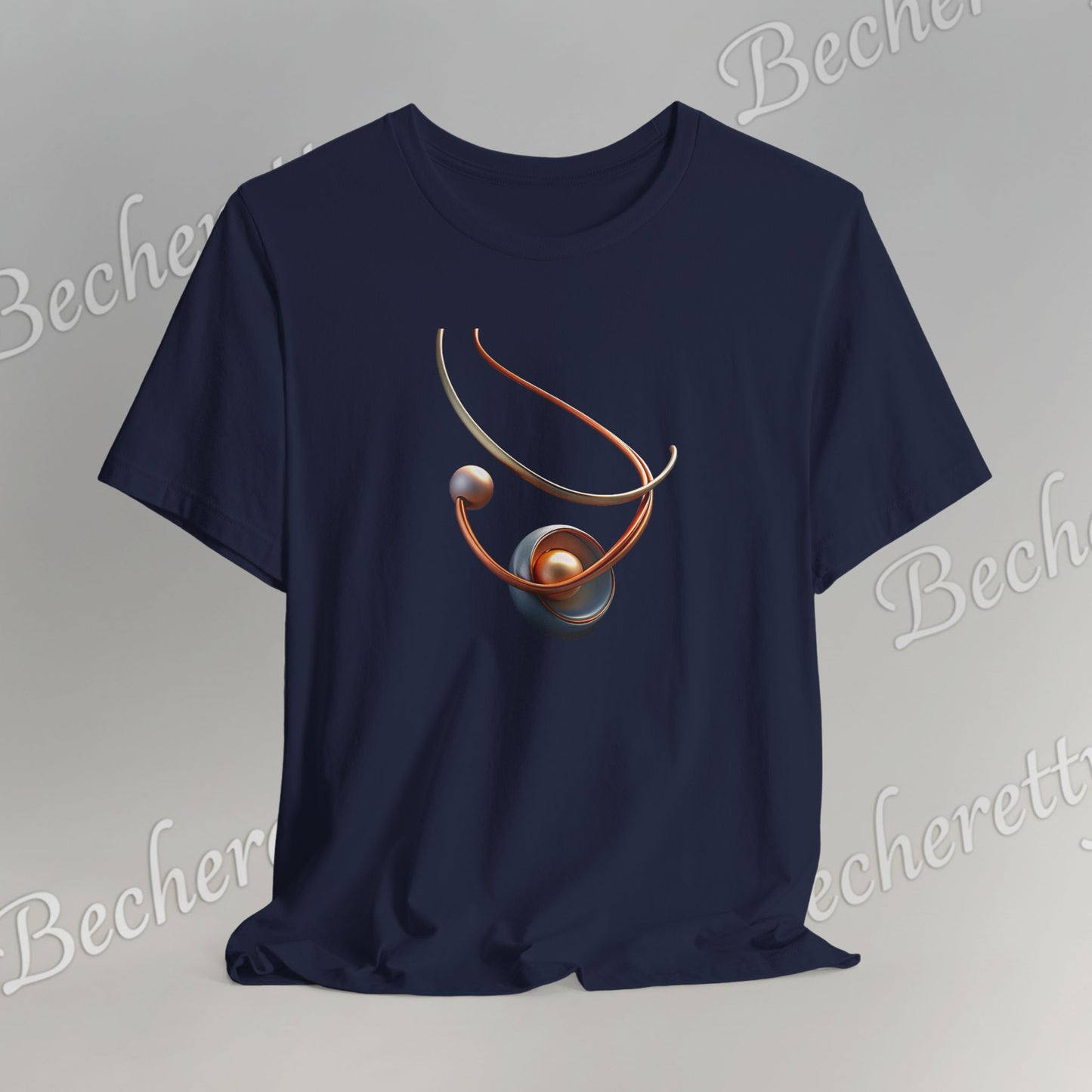 Artistic Graphic T-Shirt Becheretty - Stylish Necklace Design - Casual Wear, Gift for Art Lovers, Summer Fashion, Everyday Comfort