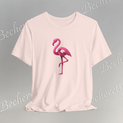 Flamingo T-Shirt - Artistic Graphic Minimalist Becheretty - Fun Casual Wear for Everyday Style