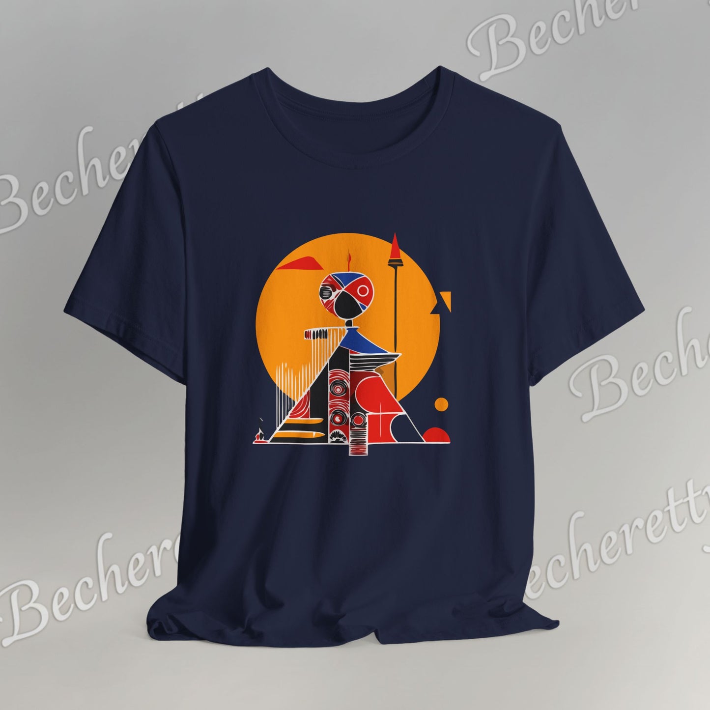 "Solar Guardian" Short Sleeve Becheretty T-shirt - Casual - Wear the strength of the sun and the precision of the spear