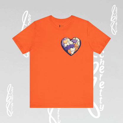 Artistic Puzzle Heart Tee - Autism Awareness Graphic Shirt