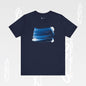 Stylish Blue Brushstroke Unisex Tee - Wear the Passion. Wear the Art - Becheretty - Perfect for summer day by the beach.