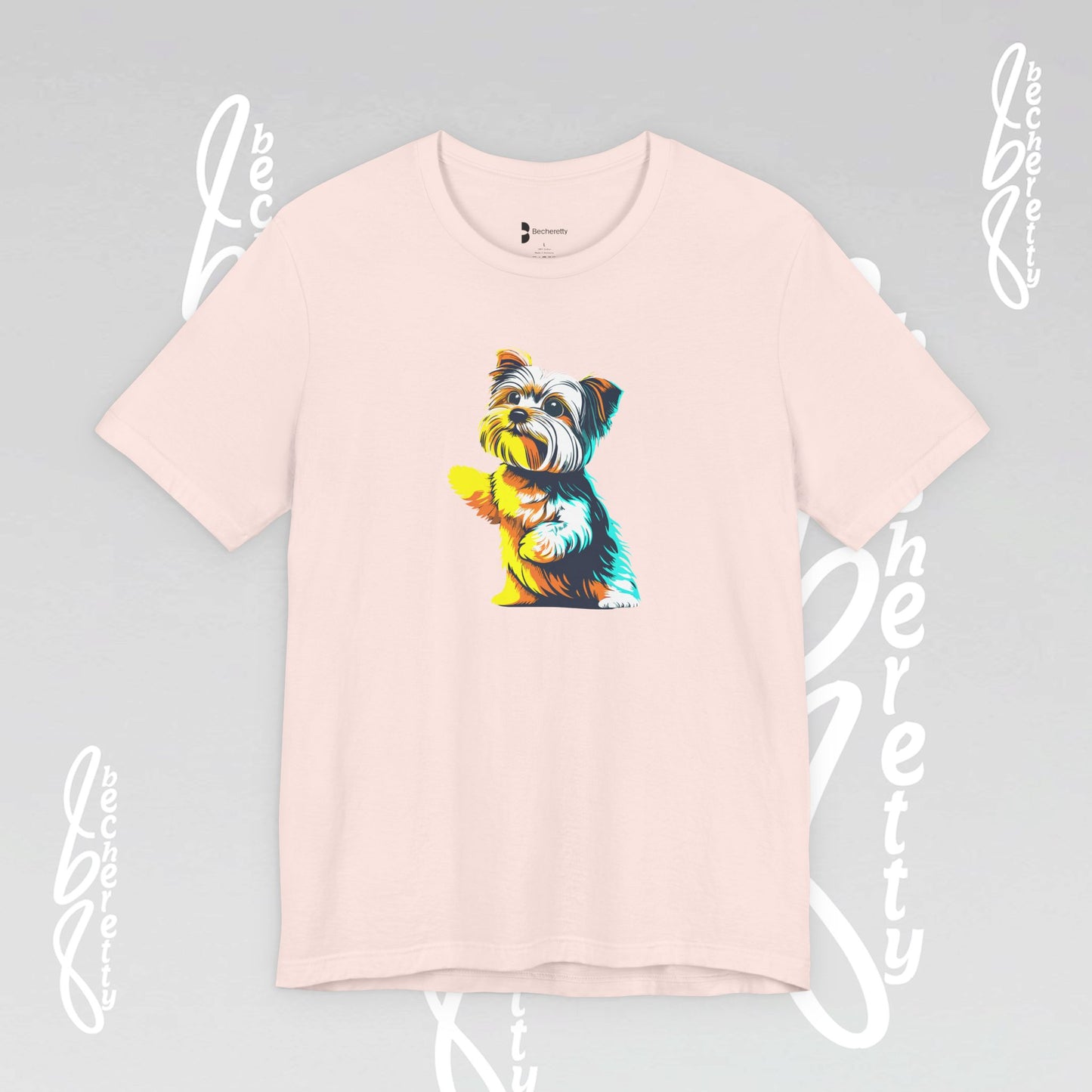 Yorkshire Graphic T-Shirt Becheretty - Artistic Design - Perfect gift for Yorkie Lovers - Casual Wear