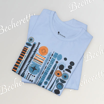 Modern Geometry Tee  "Urban Totems" Art Graphic Becheretty - Timeless, versatile, and unmistakably modern.