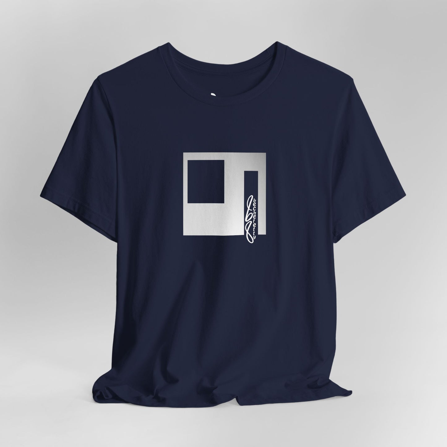 Cubist Portal Premium Tee - Minimalist Art Graphic Becheretty - Design that merges architectural precision and abstract expressionism.