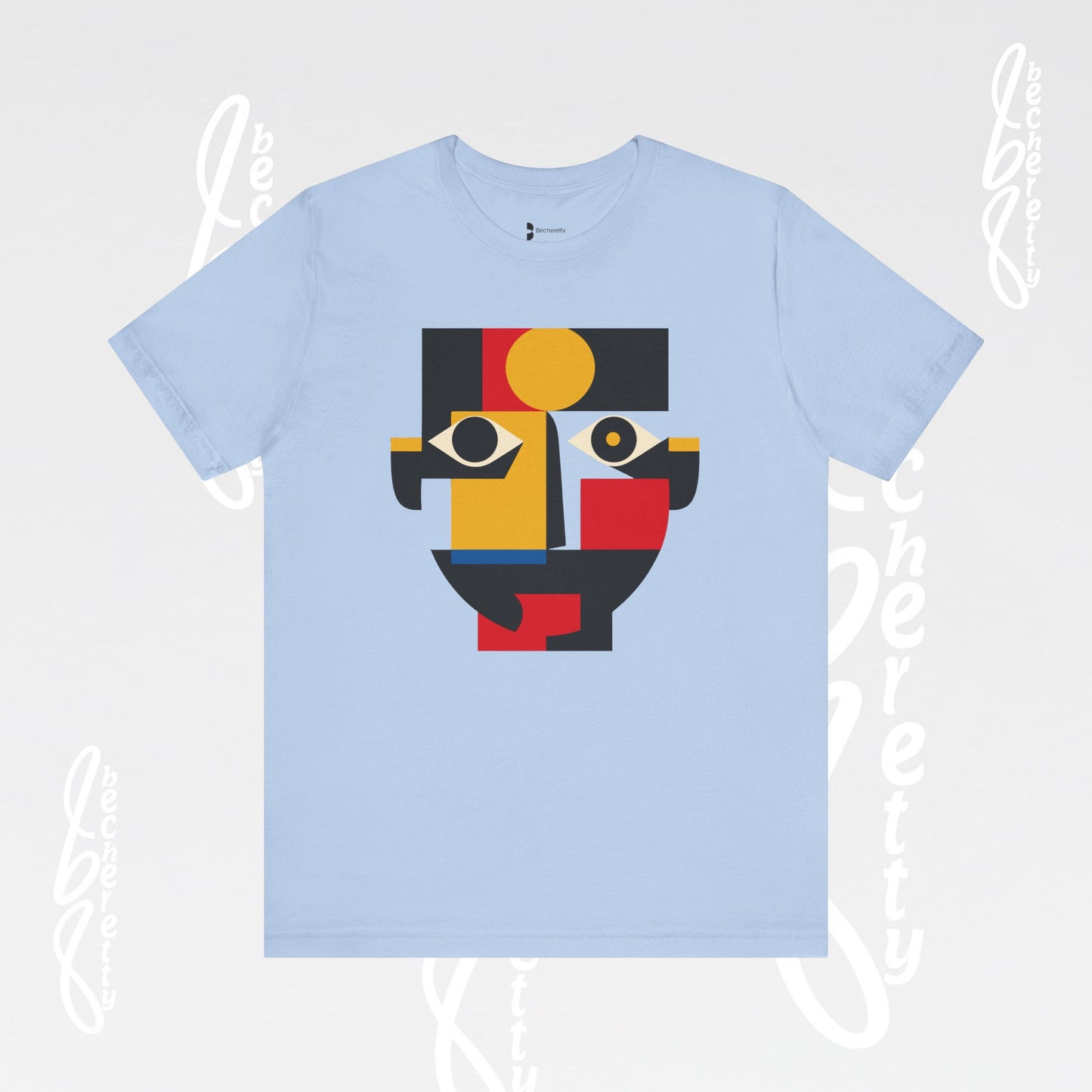 Abstract Geometric Face T-Shirt — Modern Cubist Art Tee