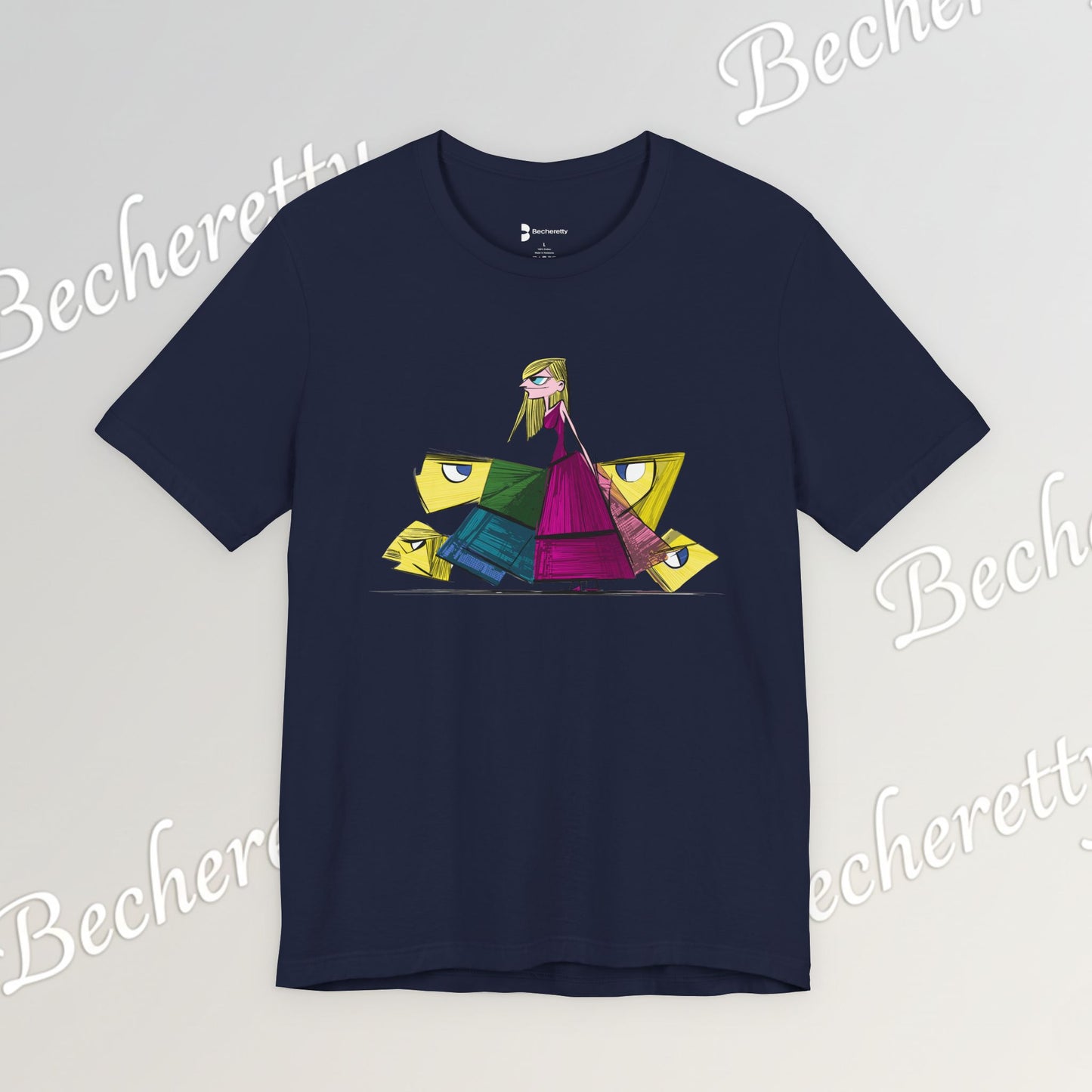 Becheretty "Avant-Garde Muse" Abstract Graphic Tee - Perfect for art lovers and trendsetters