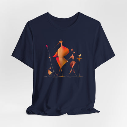 "Gilded Strangers" Graphic T-Shirt Becheretty - A Journey Through an Abstract World of Mythic Beings