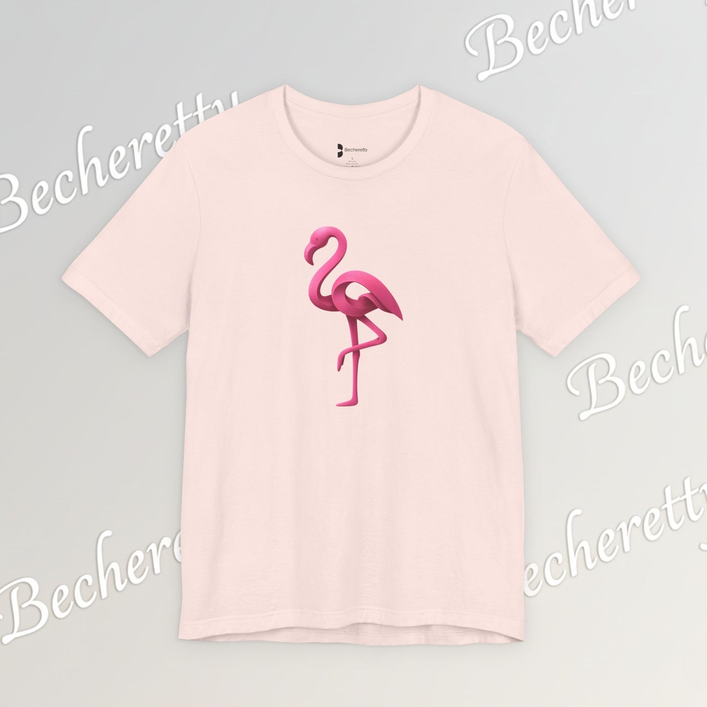 Flamingo T-Shirt - Artistic Graphic Minimalist Becheretty - Fun Casual Wear for Everyday Style
