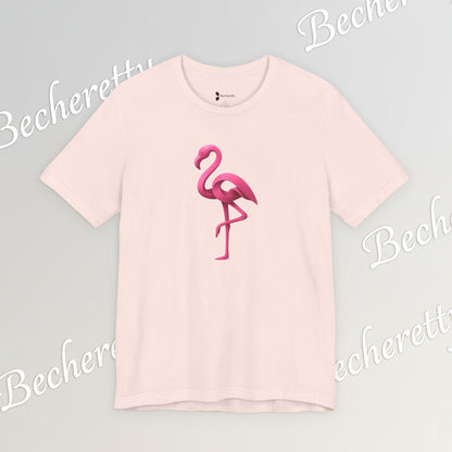 Flamingo T-Shirt - Artistic Graphic Minimalist Becheretty - Fun Casual Wear for Everyday Style