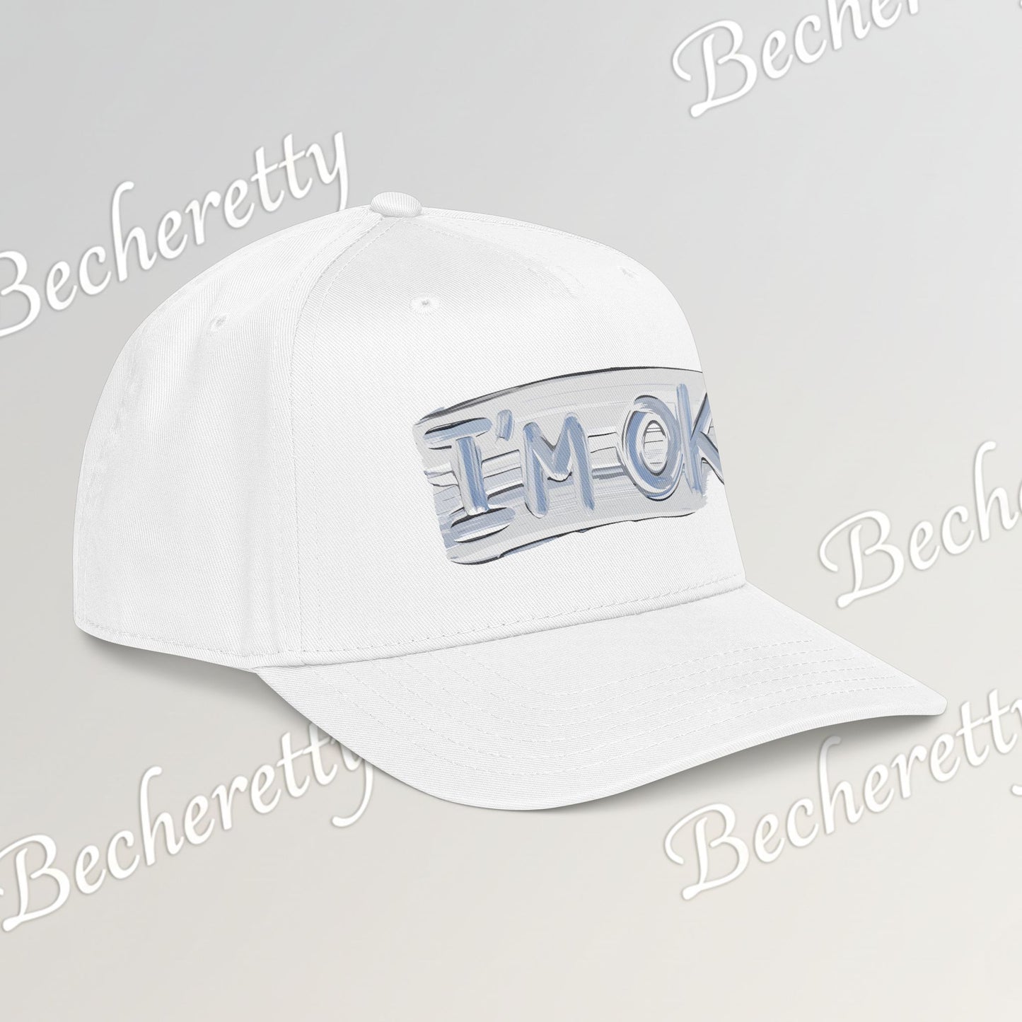 Baseball Cap "I'M OK" Minimal Art Graphic Becheretty - Style is Yours