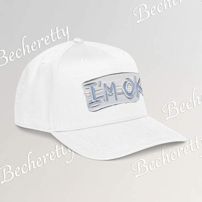 Baseball Cap "I'M OK" Minimal Art Graphic Becheretty - Style is Yours