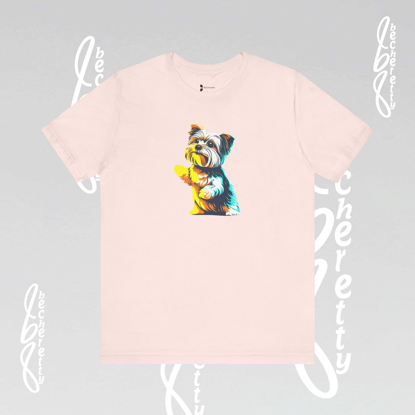 Yorkshire Graphic T-Shirt Becheretty - Artistic Design - Perfect gift for Yorkie Lovers - Casual Wear