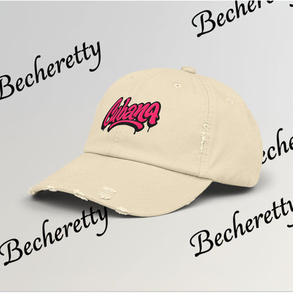 Dad Hat "Cubana" Art Graphic Becheretty — Pink Script Cap - An ideal and authentic gift for your friend