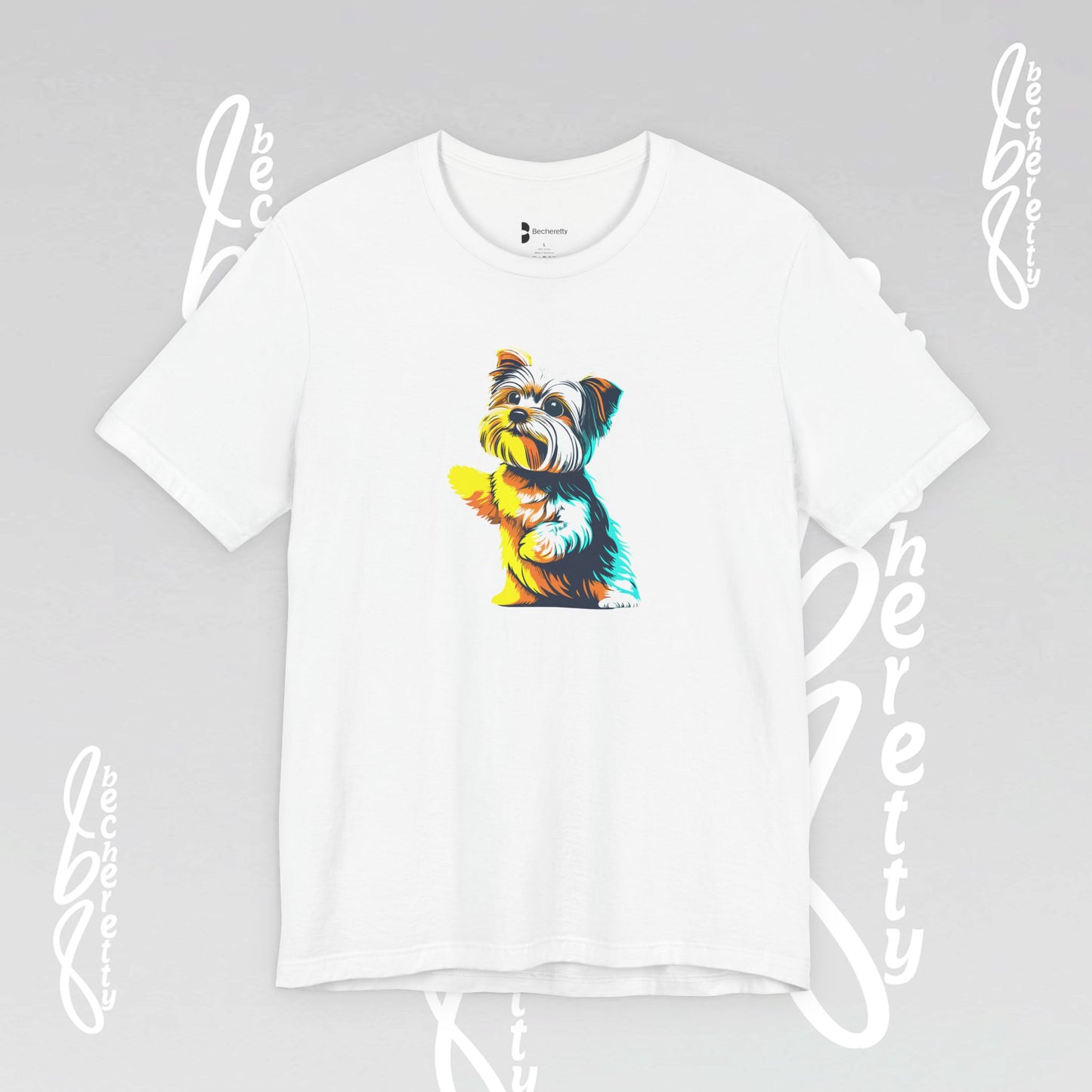 Yorkshire Graphic T-Shirt Becheretty - Artistic Design - Perfect gift for Yorkie Lovers - Casual Wear