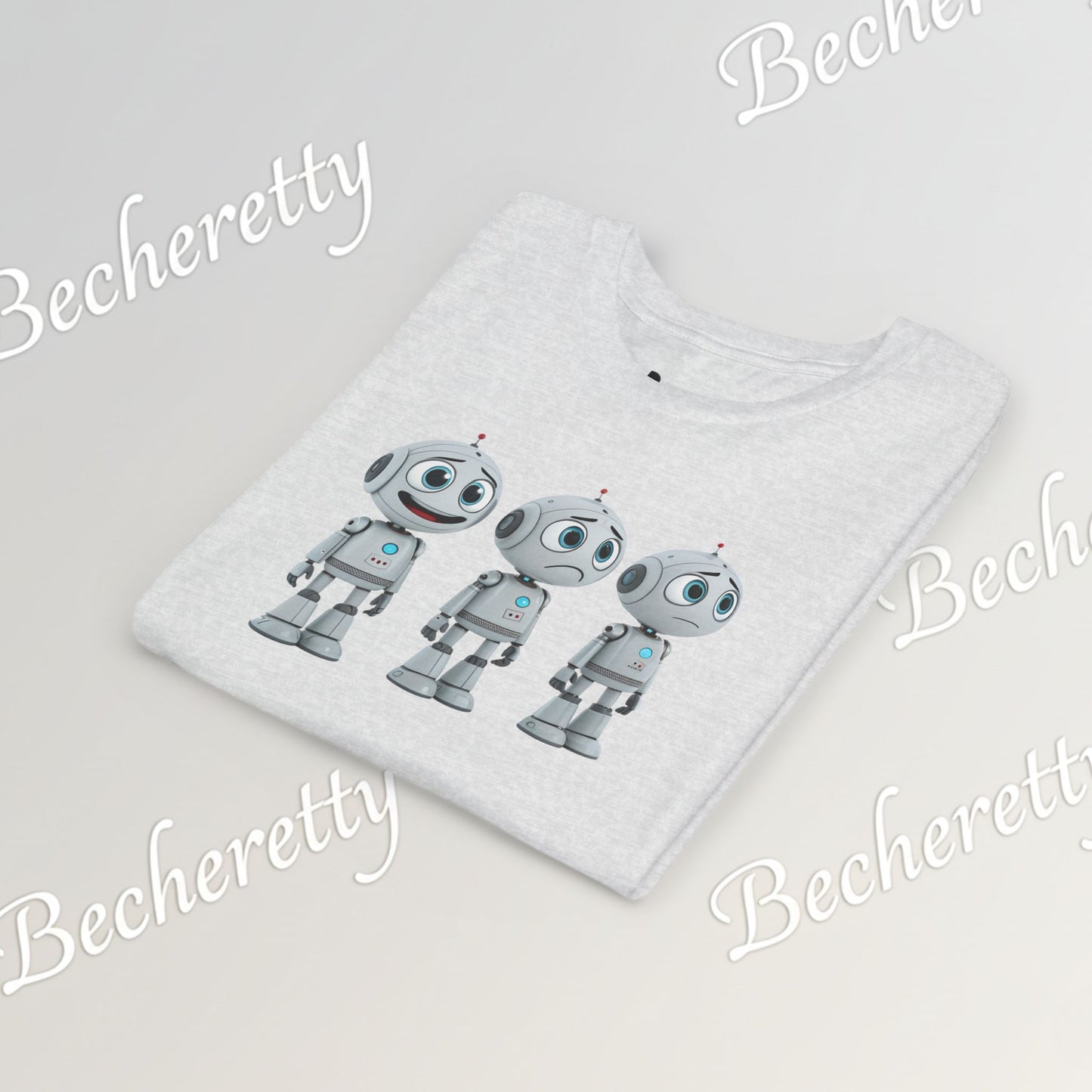Youth T-Shirt  "Three Funny Kid Robots" Art Graphic Becheretty - Perfect for expressing your daily mood without saying a word