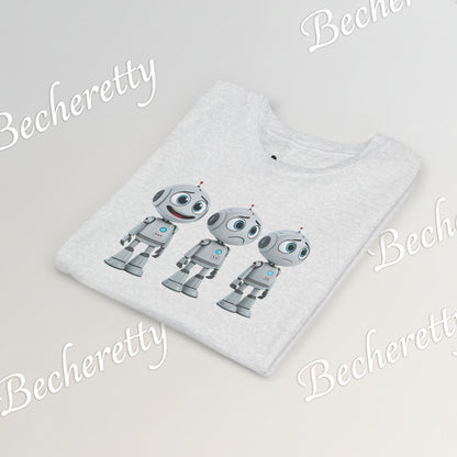 Youth T-Shirt  "Three Funny Kid Robots" Art Graphic Becheretty - Perfect for expressing your daily mood without saying a word