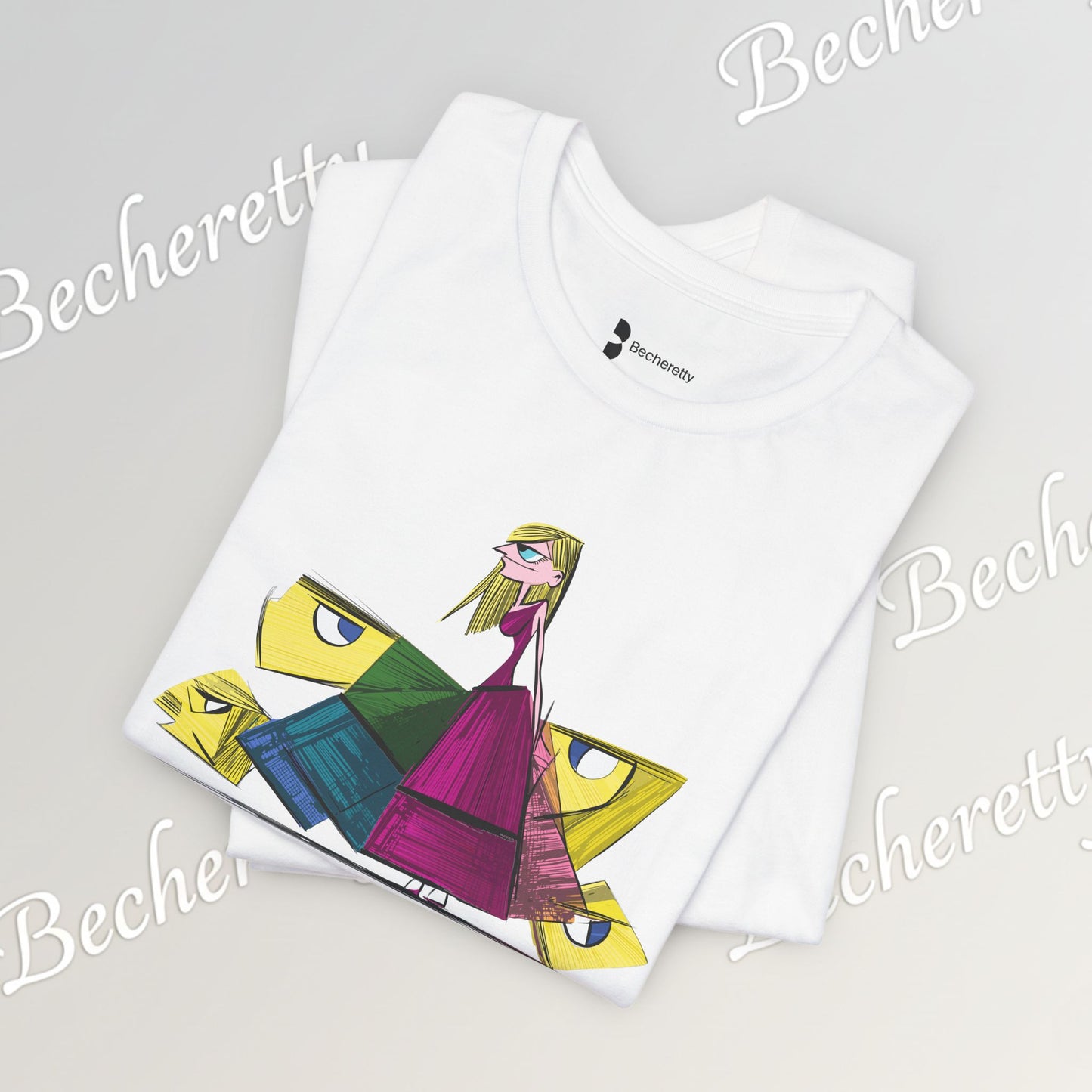 Becheretty "Avant-Garde Muse" Abstract Graphic Tee - Perfect for art lovers and trendsetters