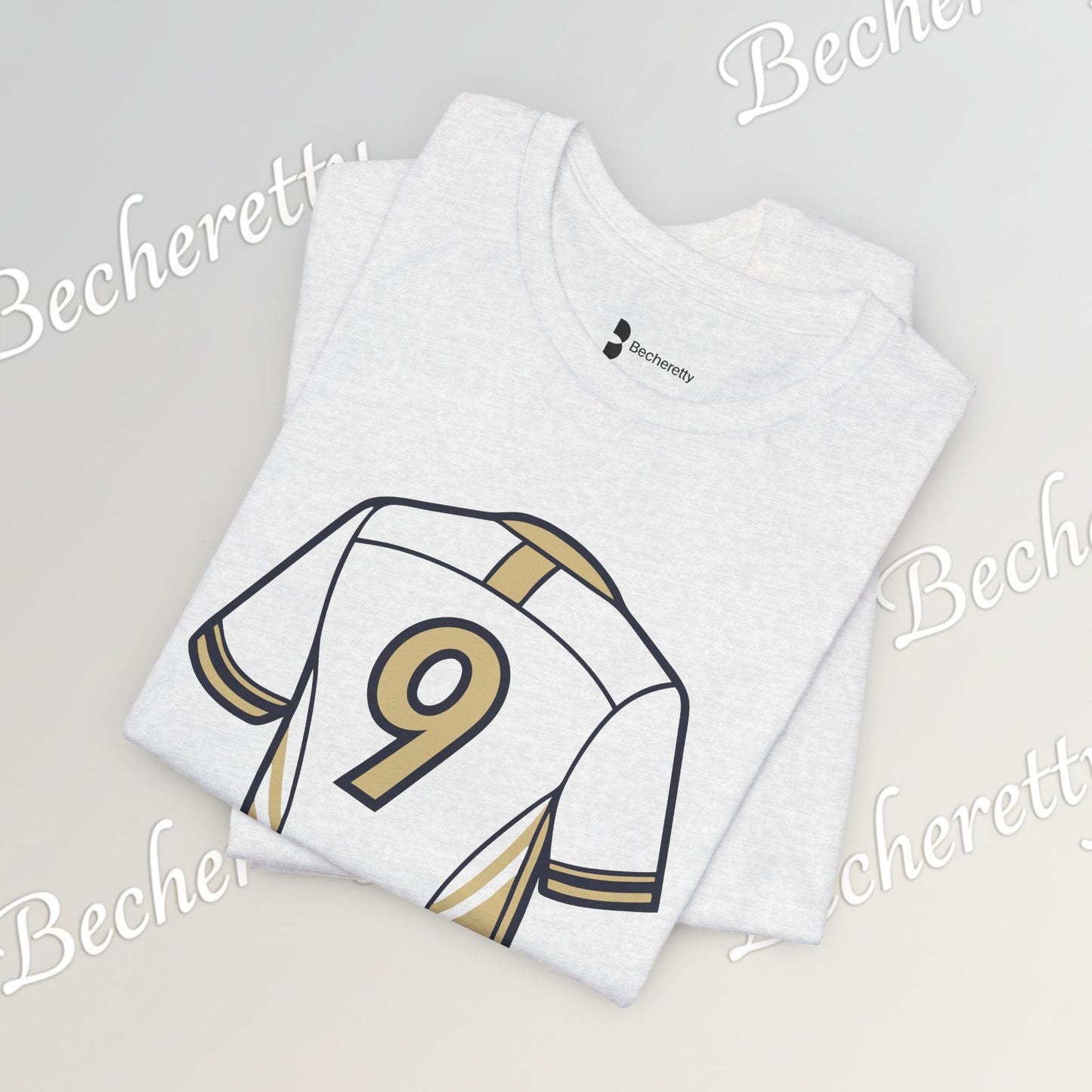 Soccer T-Shirt - Number 9 - Minimalist Graphic Becheretty - Athletic apparel - Everyday Fashion