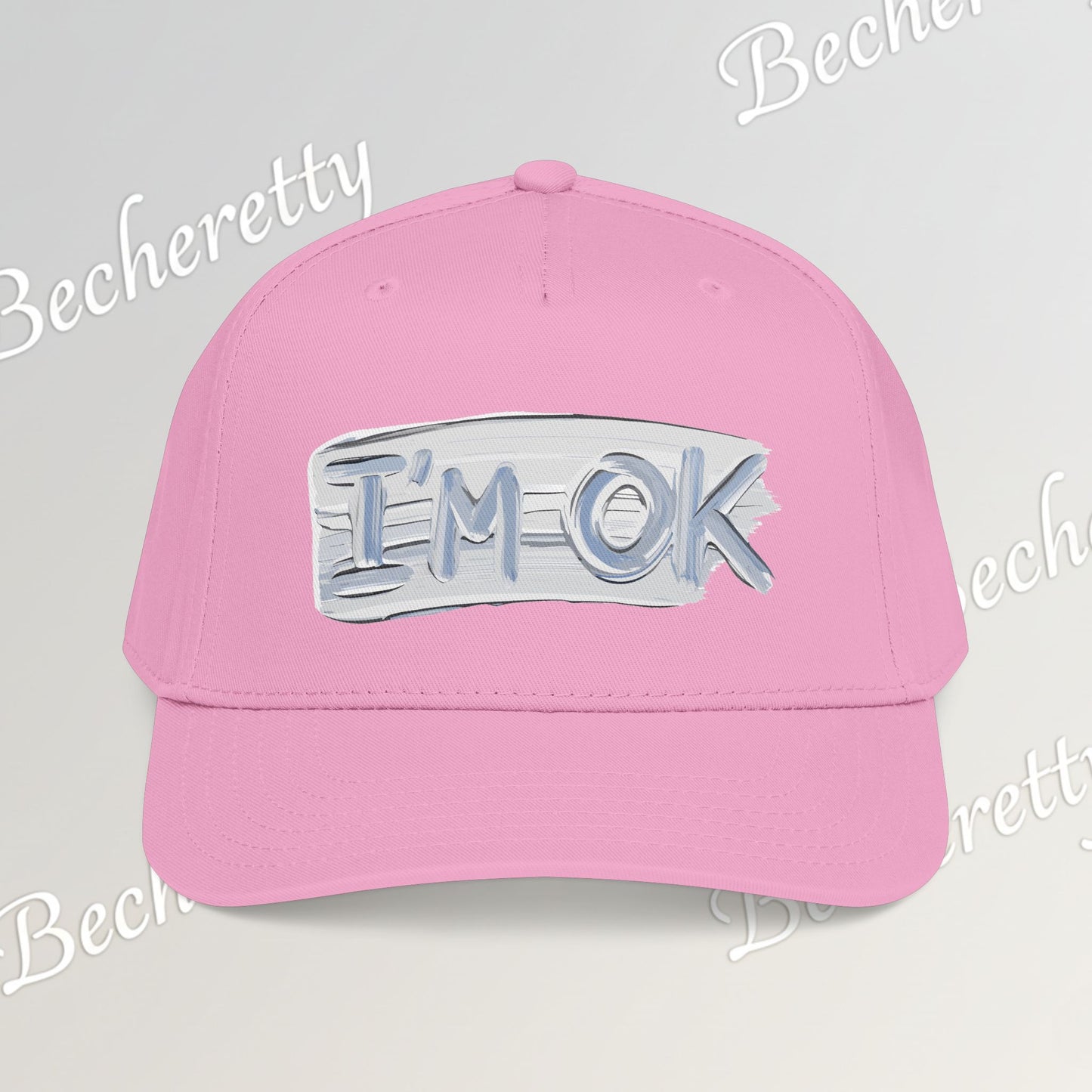 Baseball Cap "I'M OK" Minimal Art Graphic Becheretty - Style is Yours