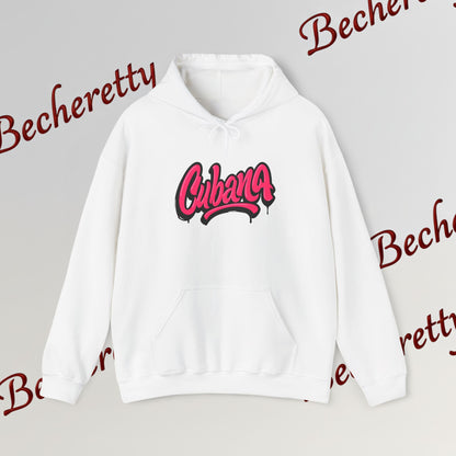Graphic Hoodie "Cubana"  Art Graphic Becheretty - This spacious kangaroo-style bag proudly displays a connection to Cuban culture.