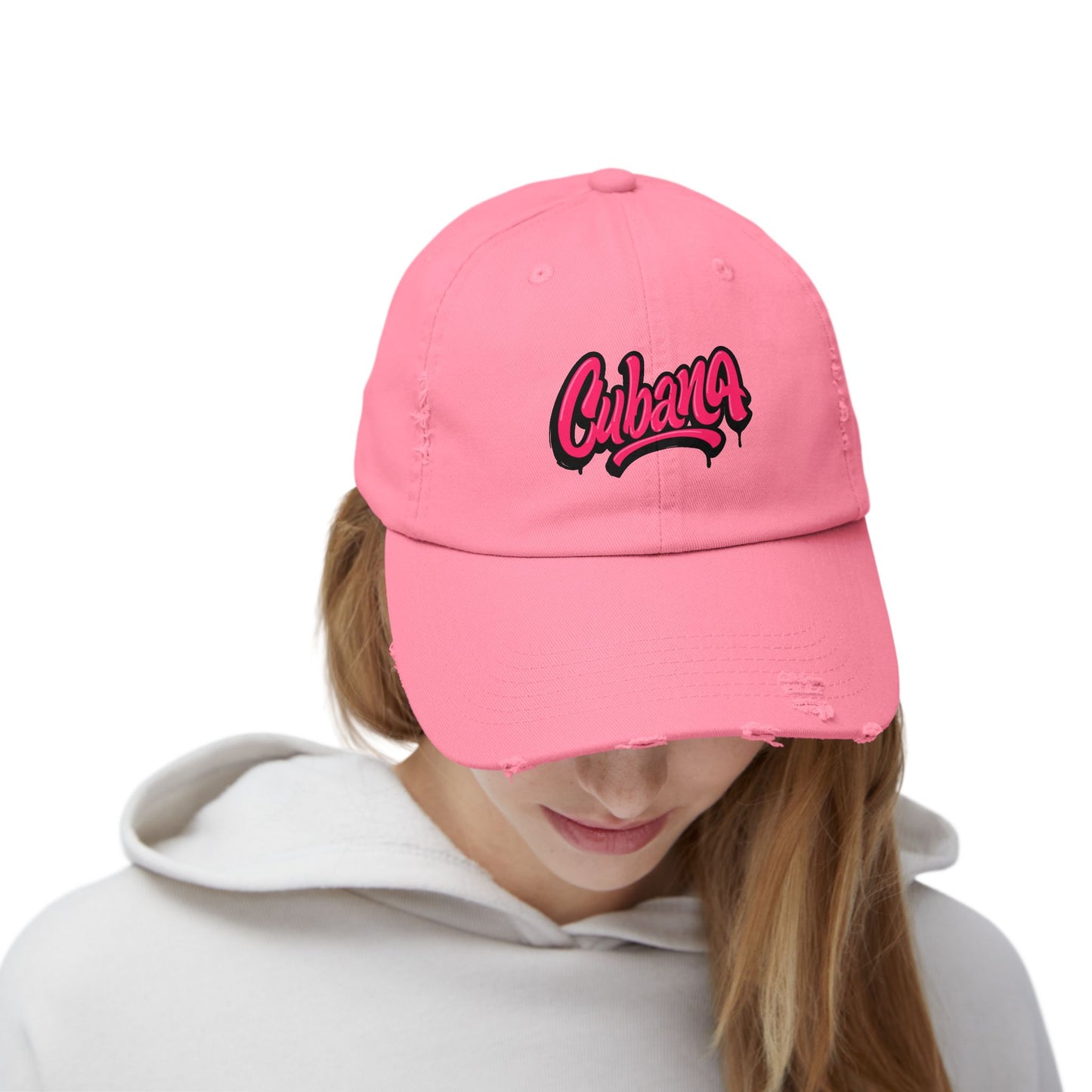 Dad Hat "Cubana" Art Graphic Becheretty — Pink Script Cap - An ideal and authentic gift for your friend