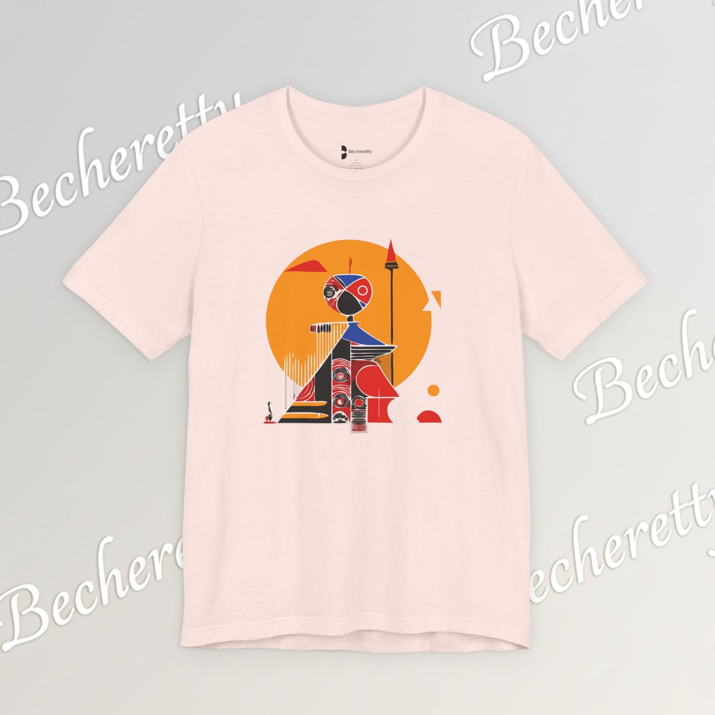 "Solar Guardian" Short Sleeve Becheretty T-shirt - Casual - Wear the strength of the sun and the precision of the spear