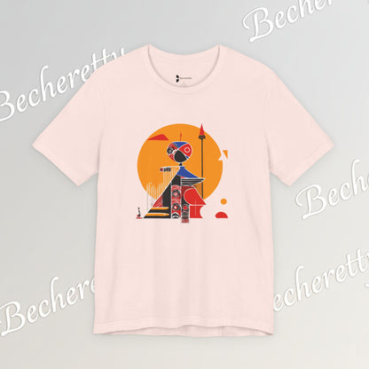 "Solar Guardian" Short Sleeve Becheretty T-shirt - Casual - Wear the strength of the sun and the precision of the spear