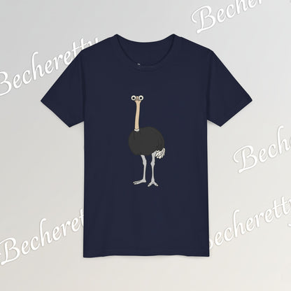 Youth Tee "The Ostrich" Graphic Art Becheretty - Cool Summer Top, Gift for Children
