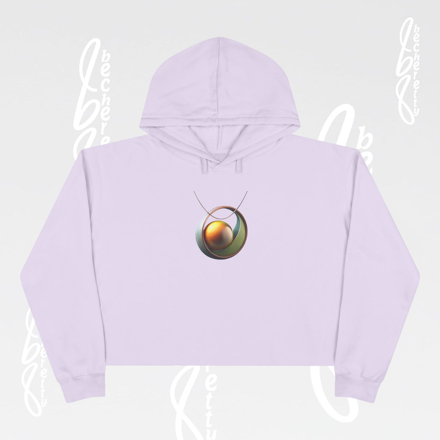 Artistic Necklace Graphic Crop Hoodie Becheretty - Minimal Fashion expression for Art Lovers