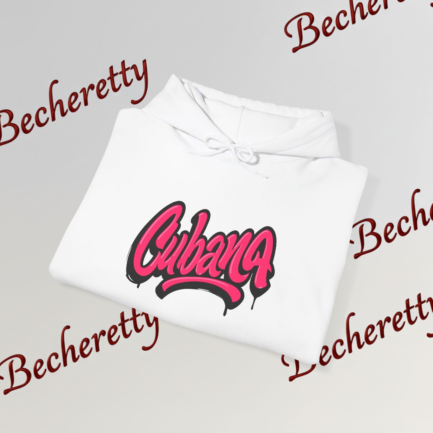 Graphic Hoodie "Cubana"  Art Graphic Becheretty - This spacious kangaroo-style bag proudly displays a connection to Cuban culture.