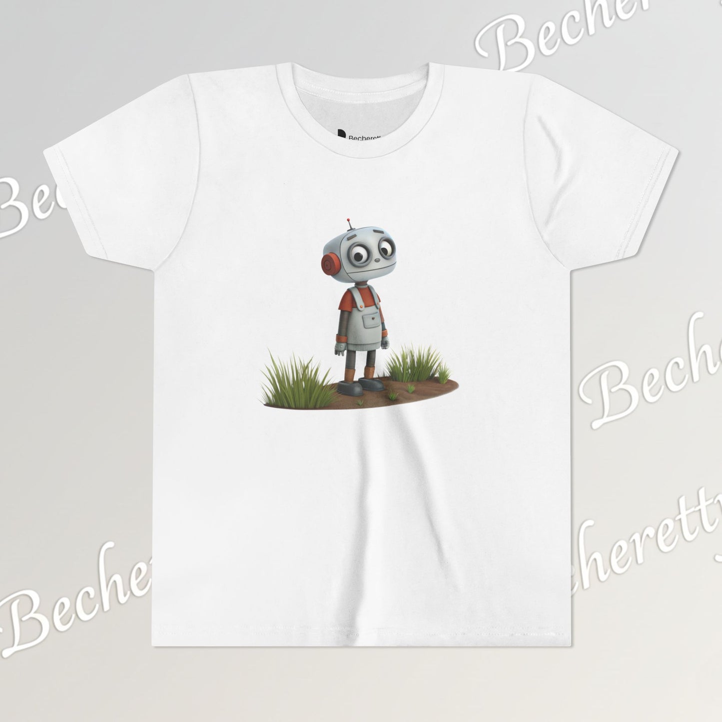 Youth T-Shirt short sleeve "Funny Robot Gaze" Graphic Becheretty - Casual Wear - Unique Kids Apparel