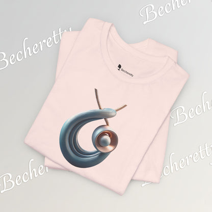 Abstract Nautical Wave Tee - Minimalist Anchor & Shell Graphic Becheretty - Perfect Gift for Art Lovers