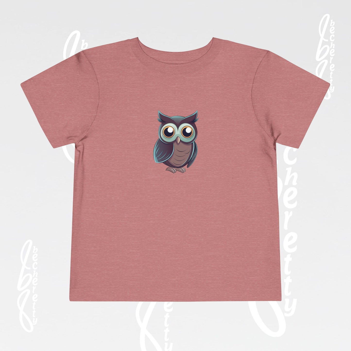 Owl Toddler Tee - Cute & Comfortable Short Sleeve Shirt for Kids - Art Graphic Becheretty