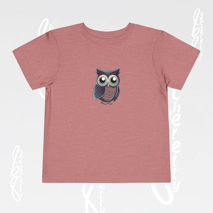 Owl Toddler Tee - Cute & Comfortable Short Sleeve Shirt for Kids - Art Graphic Becheretty