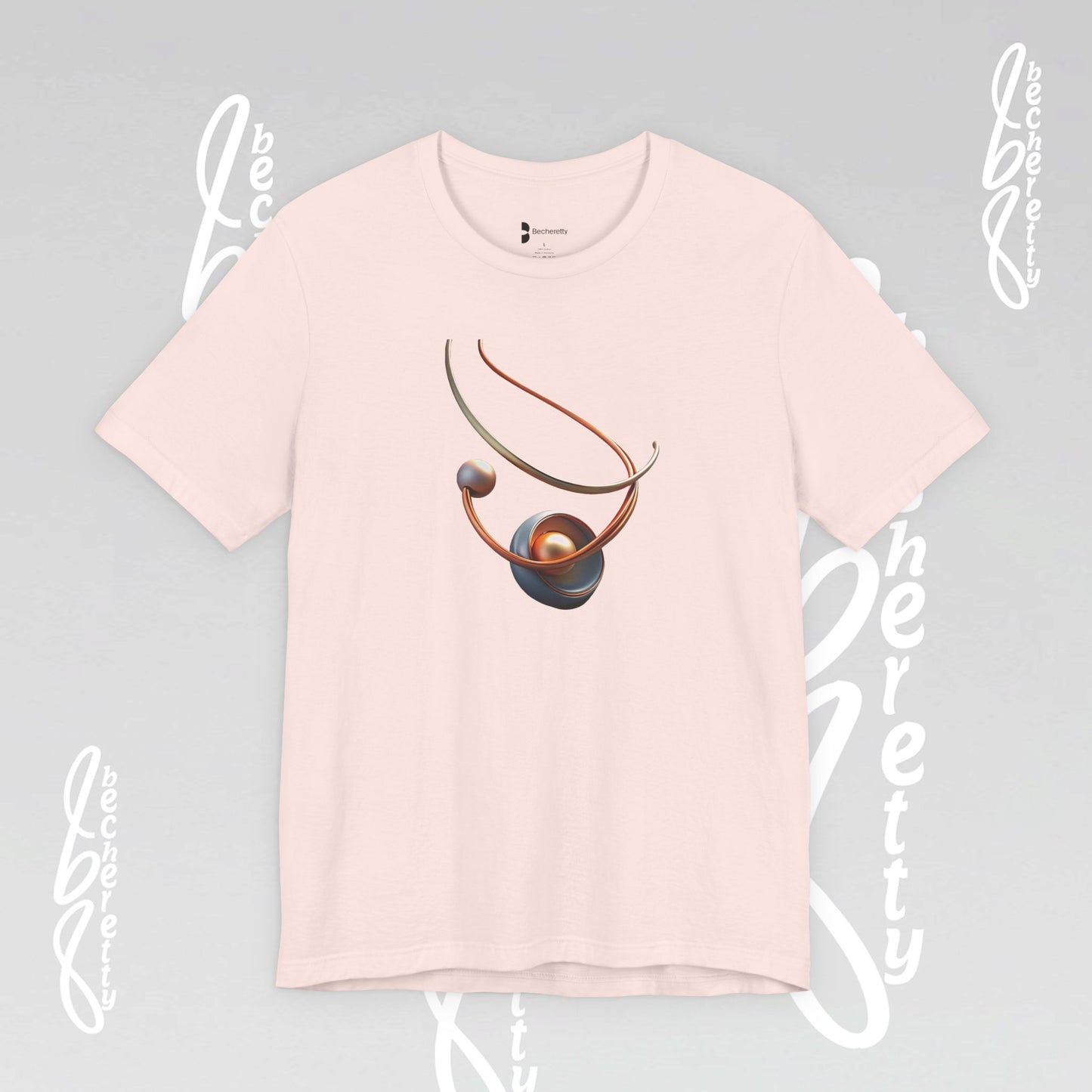 Artistic Graphic T-Shirt Becheretty - Stylish Necklace Design - Casual Wear, Gift for Art Lovers, Summer Fashion, Everyday Comfort