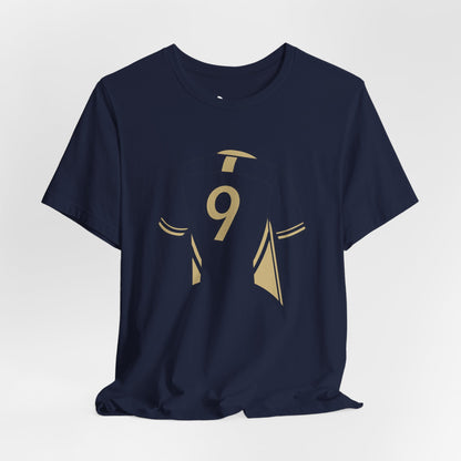 Soccer T-Shirt - Number 9 - Minimalist Graphic Becheretty - Athletic apparel - Everyday Fashion