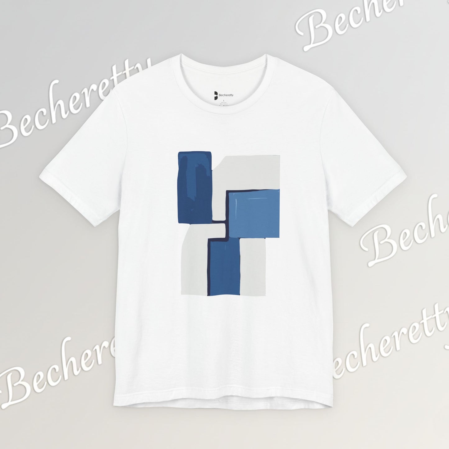 Abstract Wave Short Sleeve Tee - Art Minimalist Becheretty - Perfect for Art Lovers -Casual Wear