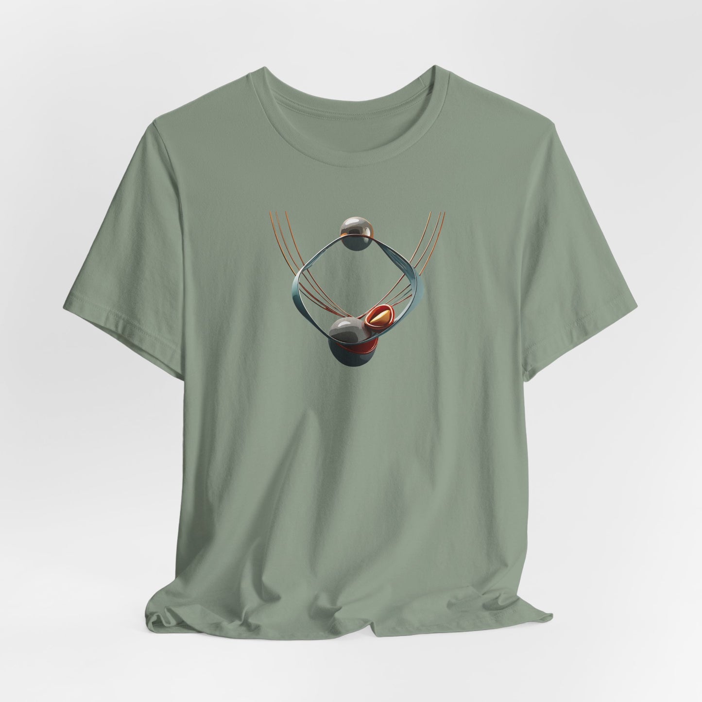 Abstract Orbital Necklace Tee - Art Graphic Minimalist Becheretty - Wearable artwork